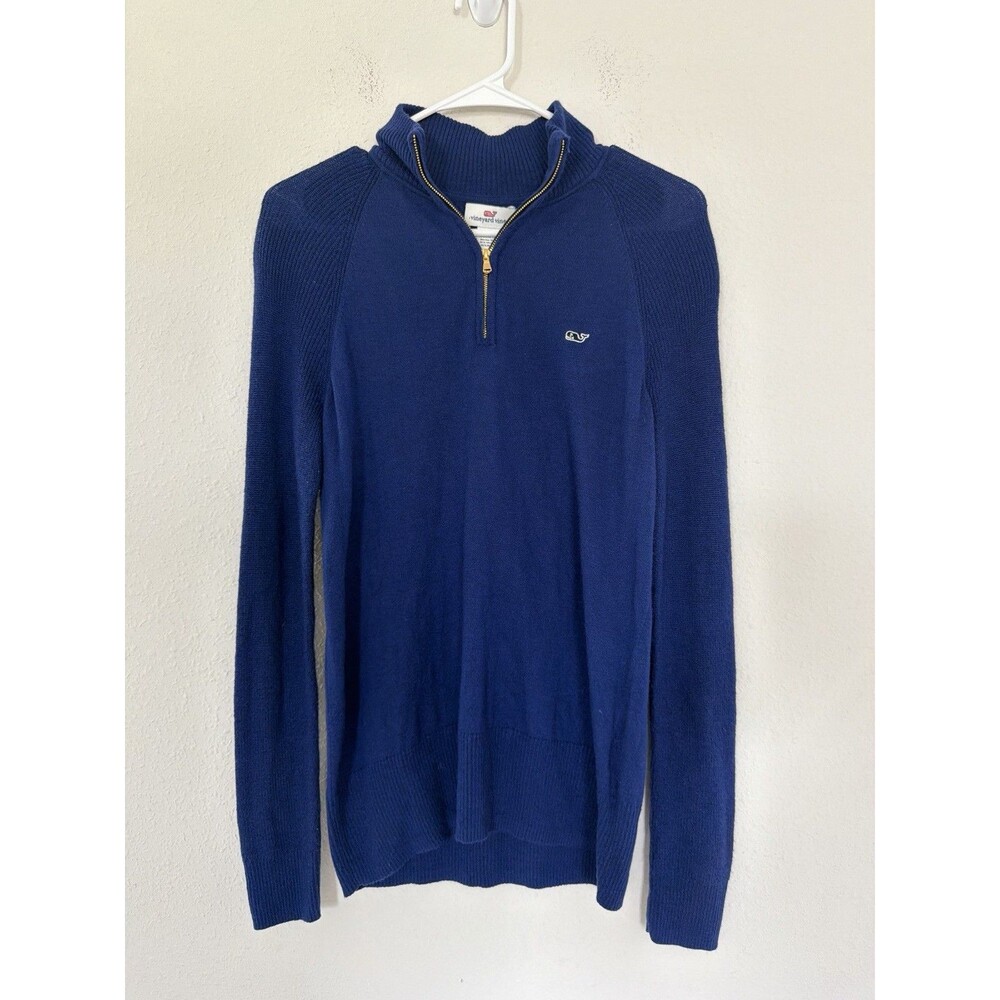 Vineyard Vines Wool Quarter Zip Pullover M Preppy Quiet Luxury Old Money Top